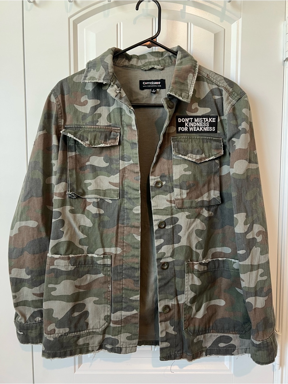 (Up) Cycled Cotteshop Women's Camo Military Jacket - Green Camouflage